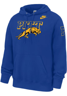 Nike Pitt Panthers Mens Blue Vault H2P Club Fleece Long Sleeve Hoodie