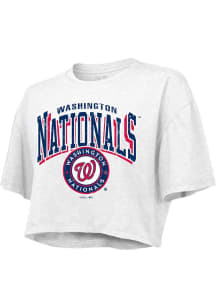 Washington Nationals Womens White Cotton Short Sleeve T-Shirt