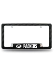 Green Bay Packers Carbon Fiber All Over Chrome License Plate Frame - Silver