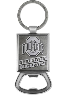 Ohio State Buckeyes Double Sided Pewter Bottle Opener Keychain - Grey