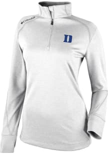 Columbia Duke Blue Devils Womens White Heat Seal Omni Wick Shotgun 2.0 Qtr Zip