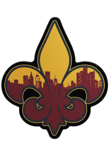 Detroit City FC Fleur De Lis Skyline Stickers - Yellow