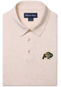 Mizzen+Main Colorado Buffaloes Mens Oatmeal Ashe Short Sleeve Fashion Polo