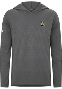 Levelwear Vegas Golden Knights Mens Ash 0 3D Embroidered Patch Long Sleeve Lightweight Hoodie