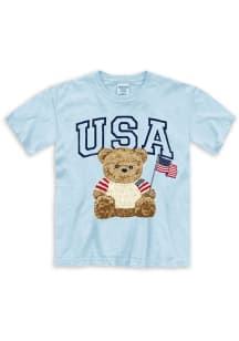 Americana Youth Blue USA Bear Short Sleeve T-Shirt