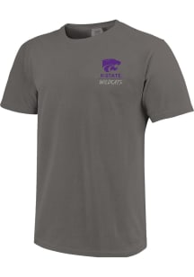 K-State Wildcats Grey Comfort Colors Power Cat Short Sleeve T Shirt
