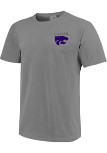 K-State Wildcats Grey Comfort Colors Wordmark Short Sleeve T Shirt