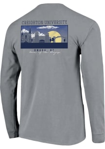 Creighton Bluejays Grey Campus Scene Comfort Colors Long Sleeve T Shirt