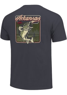 Arkansas Razorbacks Charcoal Bass Signage Short Sleeve T Shirt