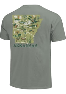 Arkansas Green Outdoor State Shape Short Sleeve T Shirt
