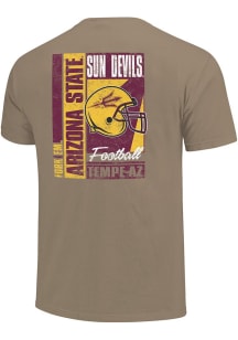 Arizona State Sun Devils Khaki Fork Em Football Comfort Colors Short Sleeve T Shirt