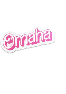 Omaha Pink City Stickers - White