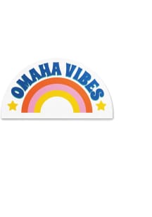 Omaha Rainbow Vibes Stickers - White