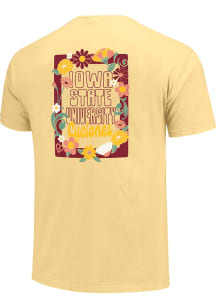 Iowa State Cyclones Womens Yellow Floral Frame Short Sleeve T-Shirt