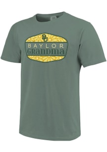 Baylor Bears Womens Green Grandma Floral Shield Short Sleeve T-Shirt