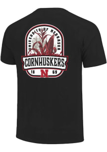 Nebraska Cornhuskers Black Corn Stalk Badge Short Sleeve T Shirt