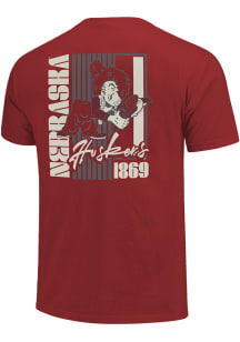 Nebraska Cornhuskers Red Striped Vintage Short Sleeve T Shirt
