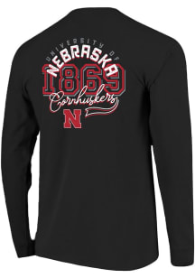 Nebraska Cornhuskers Black Established Script Sign Long Sleeve T Shirt