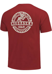 Nebraska Cornhuskers Womens Red Comfort Colors Short Sleeve T-Shirt