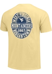 West Virginia Mountaineers Gold Distressed Short Sleeve T Shirt