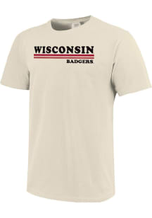 Wisconsin Badgers White Sunset Circle Garment Dyed Short Sleeve T Shirt