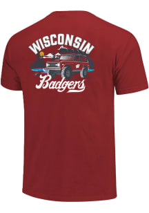 Wisconsin Badgers Red Off Road Garment Washed Short Sleeve T Shirt