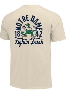 Notre Dame Fighting Irish Ivory Vintage Mascot Overlay Short Sleeve T Shirt