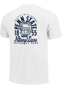 Penn State Nittany Lions White Vintage Mascot Overlay Short Sleeve T Shirt
