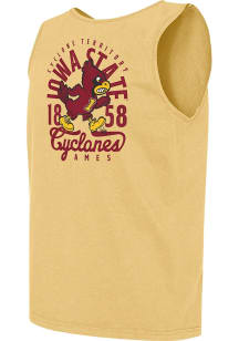 Iowa State Cyclones Mens Yellow Comfort Colors Mascot Overlay Short Sleeve Tank Top