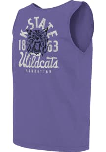 K-State Wildcats Mens Purple Comfort Colors Mascot Overlay Short Sleeve Tank Top