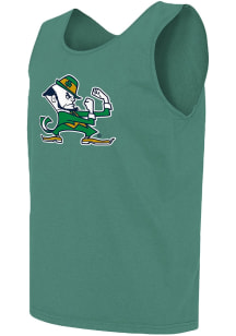 Notre Dame Fighting Irish Mens Green Comfort Colors Logo Short Sleeve Tank Top