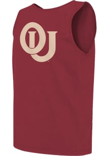 Oklahoma Sooners Mens Crimson Comfort Colors Logo Short Sleeve Tank Top
