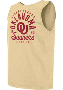 Oklahoma Sooners Mens Ivory Comfort Colors Mascot Overlay Short Sleeve Tank Top