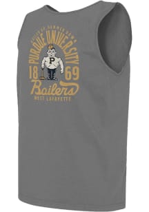 Purdue Boilermakers Mens Grey Comfort Colors Mascot Overlay Short Sleeve Tank Top