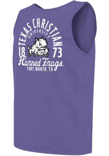 TCU Horned Frogs Mens Purple Comfort Colors Mascot Overlay Short Sleeve Tank Top