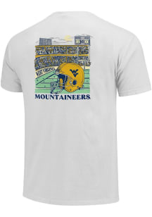 West Virginia Mountaineers Womens White Stadium Helmet Short Sleeve T-Shirt