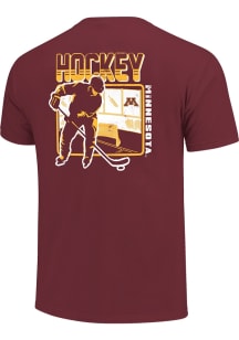 Minnesota Golden Gophers Maroon Hockey Stripe Short Sleeve Fashion T Shirt