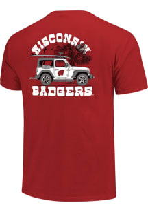 Wisconsin Badgers Womens Red Loading Up Short Sleeve T-Shirt