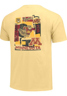 Minnesota Golden Gophers Womens Yellow Avant Garde Poster Short Sleeve T-Shirt