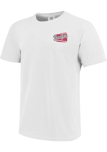Wisconsin Badgers Womens White Avant Garde Poster Short Sleeve T-Shirt