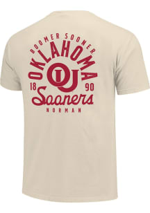 Oklahoma Sooners White Mascot Overlay Short Sleeve T Shirt