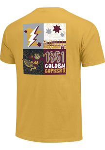 Minnesota Golden Gophers Womens Yellow Campus Squares Short Sleeve T-Shirt