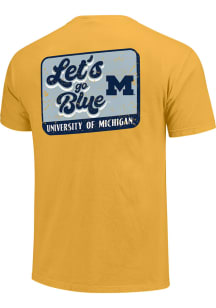Michigan Wolverines Maize 0 Tin Sign Script Short Sleeve T Shirt