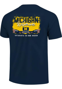 Michigan Wolverines Blue 0 Stadium Saturdays Short Sleeve T Shirt