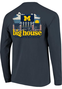 Michigan Wolverines Blue 0 Stadium Gates Long Sleeve T Shirt