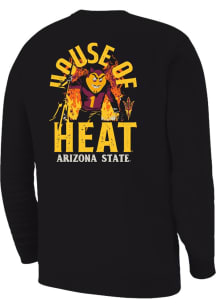Arizona State Sun Devils Mens Black House of Heat Long Sleeve Crew Sweatshirt