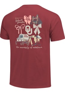 Oklahoma Sooners Womens Crimson Coquette Campus Short Sleeve T-Shirt
