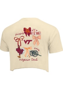 Virginia Tech Hokies Womens White Coquette Campus Short Sleeve T-Shirt