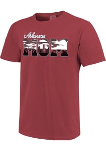 Arkansas Razorbacks Womens Crimson Campus Mom Short Sleeve T-Shirt