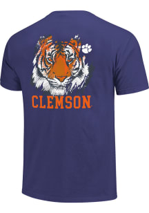 Clemson Tigers Purple Tiger Scratch Short Sleeve T Shirt